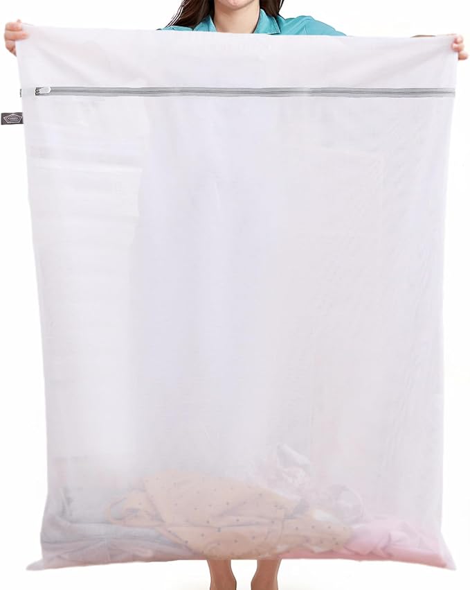 Laundry Bags Mesh Wash Bags, Large Garment Bag for Washing Machine | Laundry Garment Bag for Sheet, Throw Blanket, Curtain, Cushion Cover, Comforter, Tumble Dryer Safe, Super Big