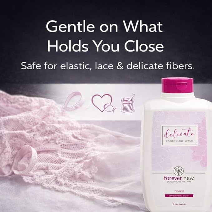 FOREVER NEW Delicate Laundry Detergent Powder, Original Scented, 4oz | Hypoallergenic, 6-8 Large Loads, Gentle for Silk, Cashmere, Bra, Undergarments, Cotton, Wool