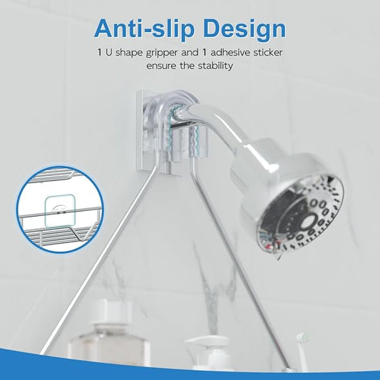 TreeLen Rustproof Shower Caddy, Hanging, Stainless Steel, 4 Hooks, 2 Shelves, Non-Slip