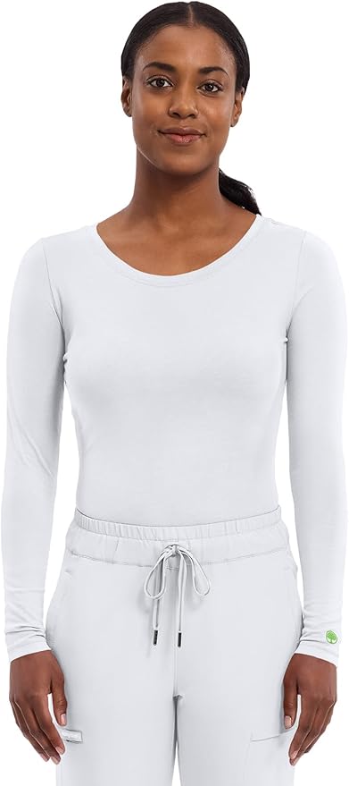 Healing Hands Underscrub Long Sleeve Women Knits Scrub Tops | Soft Cotton Blend Knit, Breathable Stretch Comfort, Machine Wash, Easy Care Fabric, Ideal For Layering Under Scrubs