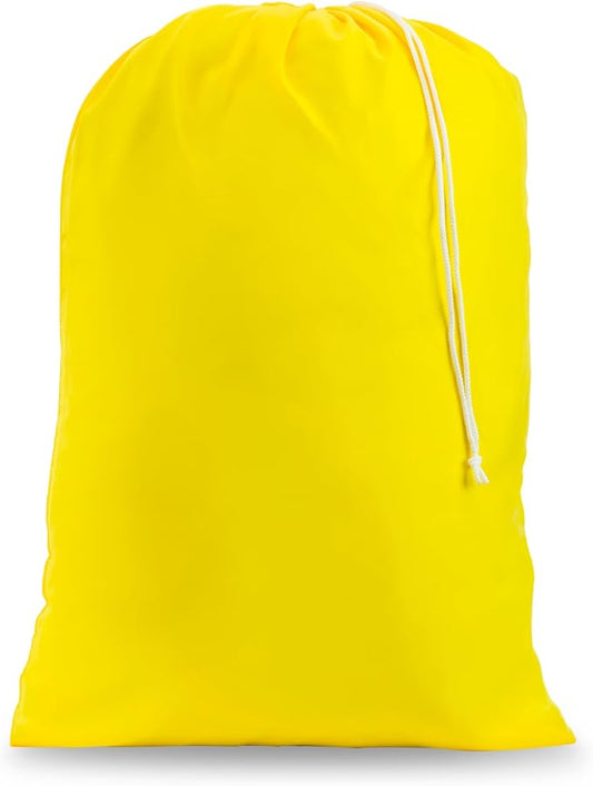 Handy Laundry XL Nylon Laundry Bag 30"x40", 60 lb Capacity, Yellow | 30"x40" XL Nylon Laundry Bag, Locking Drawstring, Machine Washable, 60 lb Capacity, Travel Dorm Hamper Liner, Yellow