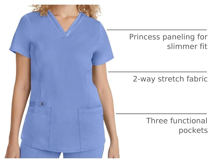 Healing Hands Purple Label Scrub Top for Women with 3 Pockets | Princess Paneling, Secure Zip Pocket, Flattering Modern Fit, Organized Storage, Professional Workwear, Easy Care Fabric