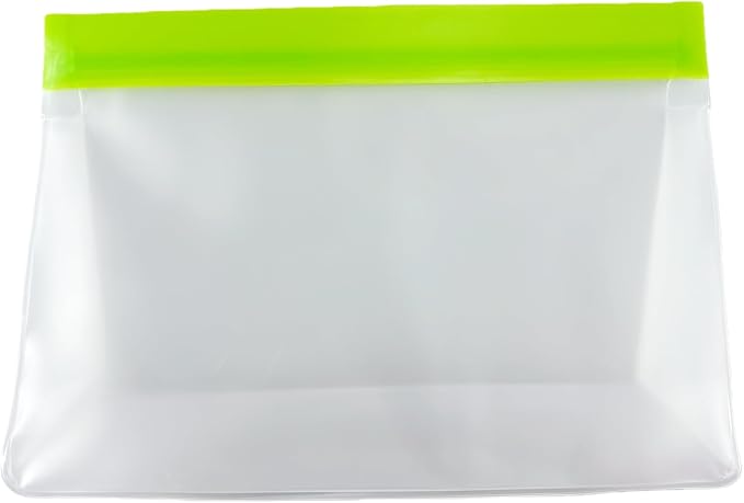 PABCK 10Pcs Reusable Silicone Freezer Bags 5Green+5Orange 8.1x5.7+2.56 inch | Stand Up Freezer Food Bags Leakproof Resealable Produce Bag for Sandwich Smell Proof Fridge Organization for Lunch Travel