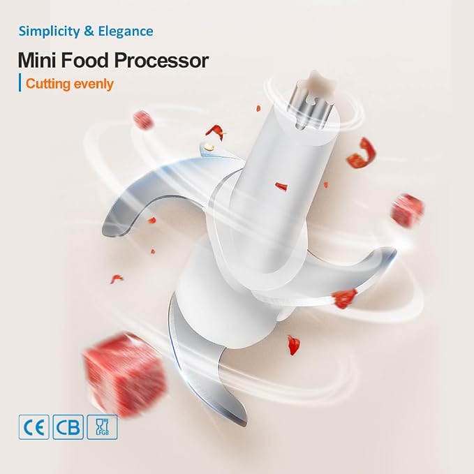 600ML Electric Food Chopper For Meat,Onions,vegetables,Garlic,Complementary Food, Meat Chopper Blender，Wireless Electric Food Processor