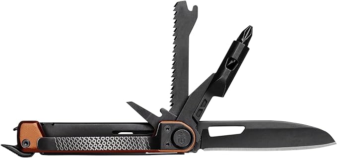 Gerber Armbar Trade EDC Pocket Knife Multitool, Bottle Opener, Burnt Orange | Compact EDC multitool, includes blade, pry bar, hammer, 2.5" plain edge blade, 8-in-1 pocket tool, lightweight
