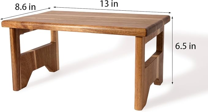 Coffee Station Organizer Shlef Acacia Wood Kitchen Cabinet Counter Shelf Coffee Bar Bathroom Shelf Risers Desktop Organizer Shlef Display Stand for Home Office Decor