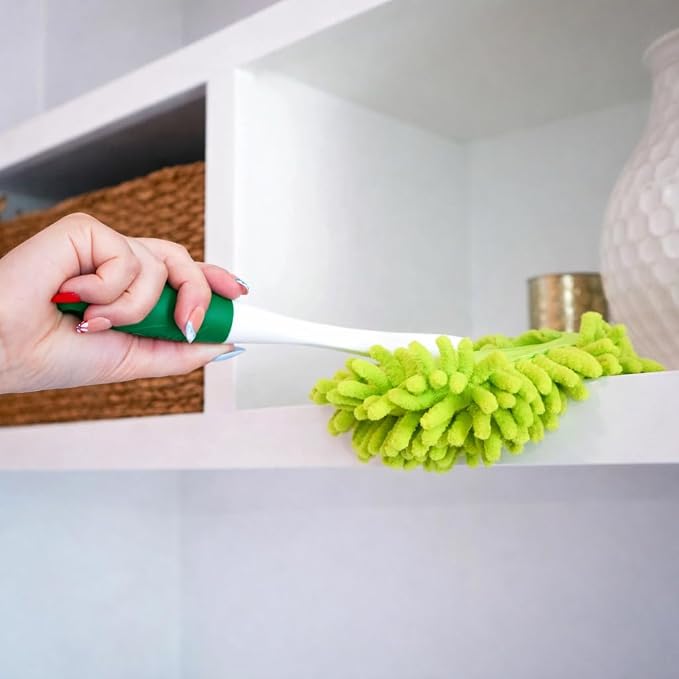LIBMAN Microfiber Duster for Car Cleaning - Reusable Washable Hand Duster for Furniture, Screens, Shelves, Blinds - Traps Dust & Allergens