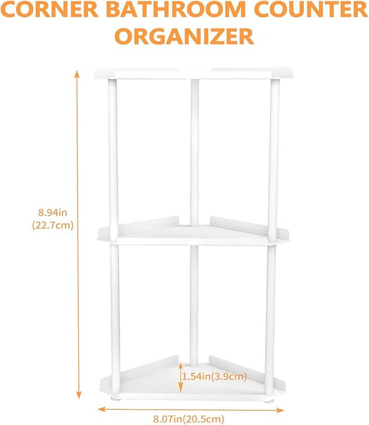 FLE 3 Tier Corner Bathroom Counter Organizer, Countertop Corner Shelf,Makeup Organizer and Storage for Bathroom