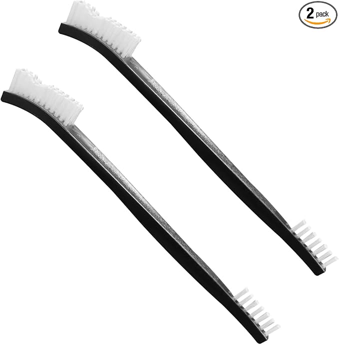 YoRise Double-Ended Car Cleaning Brushes, Nylon Stiff Bristles Detail Brush, Multifunctional Crevice Cleaning Brush for Car, Bicycle, Kitchen Sink, Bathroom Gaps, Corner, Small Spaces (2PCS)