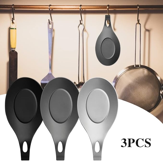3 PCS Spoon Rest for Stove Top, Heat Resistant Flexible Silicone Kitchen Utensil Rest Ladle Spoon Holder for Stove Top – for Cooking Spatula, Ladle, Brush(Black, Dark Grey, Light Grey)
