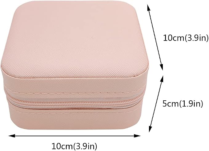 TRODANCE Mini Jewelry Case, Small Travel Jewelry Organizer, Portable Jewelry Box Mini Storage Organizer Display Box For Rings Earrings Necklaces (4Color-4pack)