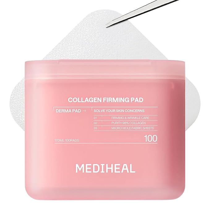 MEDIHEAL Retinol&Peptide Toner Pads, Skin Firming (100 Count) | with Retinol & 6 Peptide Complex | Firming & Wrinkle Care | Plastic-Free Vegan Pads | Korean Derma Toner Pads