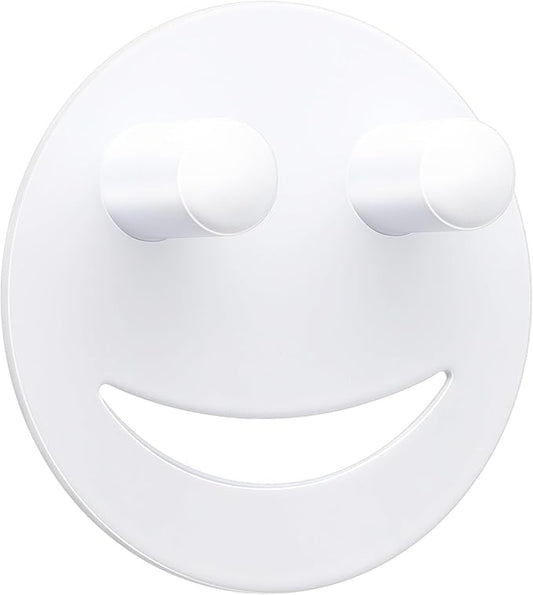 Yoshiky Stainless Steel Smiley Face Sponge Holder, Silver Sink Caddy Organizer Storage with Suction Cup for Kitchen, Kitchen Accessories Decor Scrubber-White
