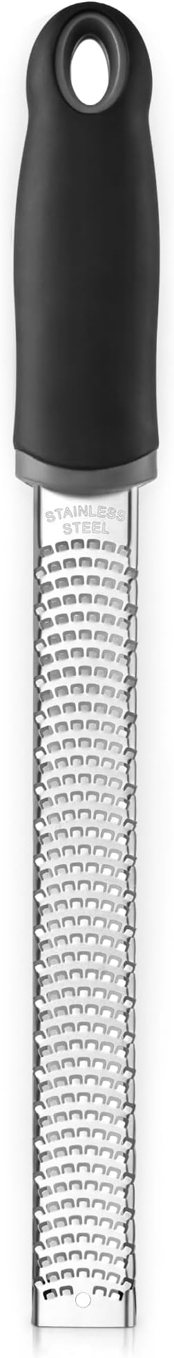 Kaishun Stainless Steel Zester Grater for Lemon, Lime & Cheese, Black