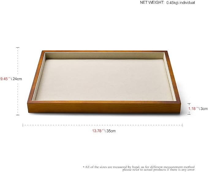 Oirlv Solid Wood Jewelry Tray,Jewelry Drawer Organizer,Watch Tray(Cream) | Stackable Design,For Necklaces Bracelets and Watches Organizing and Presentinge Legantly on Dressers&in Dresser&Vendors