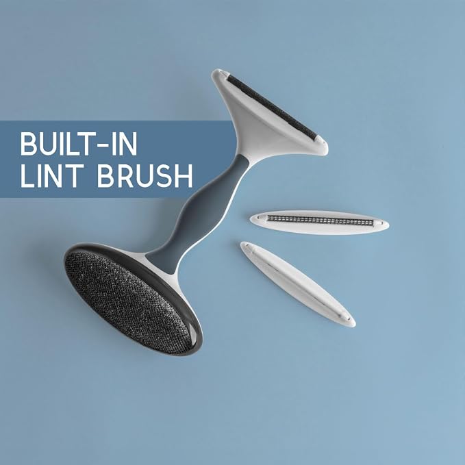 Battery-Free 4-in-1 Fabric Shaver & Lint Brush | Ultimate Fuzz Remover | Adjustable Depiller Lint Remover for Clothing & Furniture (Slate Blue)