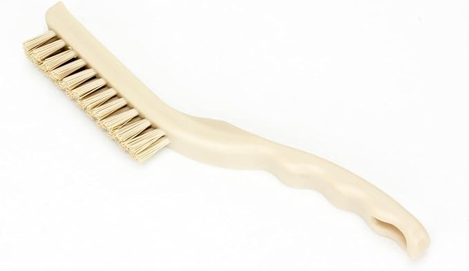 SPARTA Detail Brush Grout Brush, Crevice Brush with Hanging Hole for Bathroom, Kitchens, Countertop, Plastic, 9 Inches, Tan