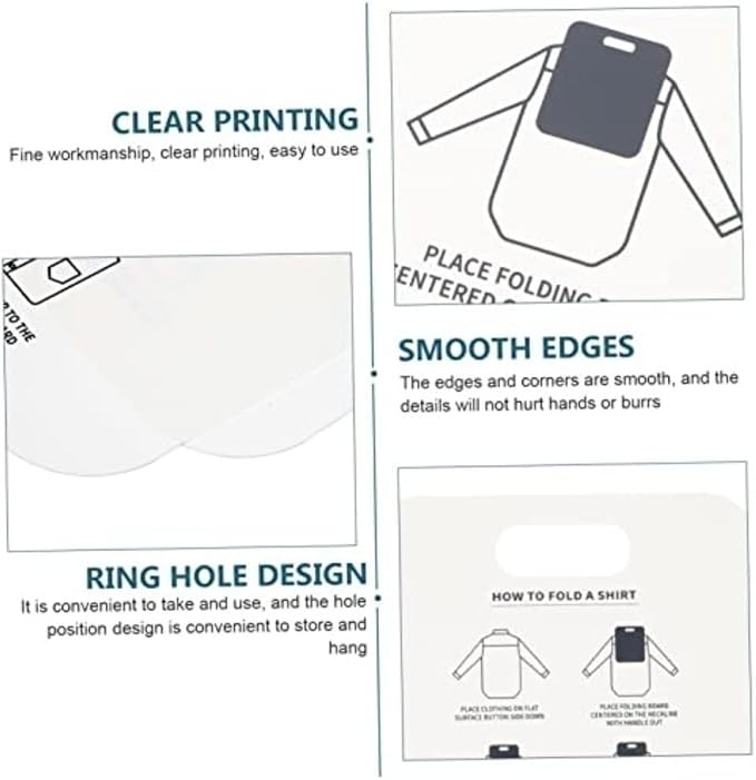 12x10 Inch PP Quick-Fold Laundry Board Rounded Corners Design Clothes Folding Tool for Shirts Pants Storage