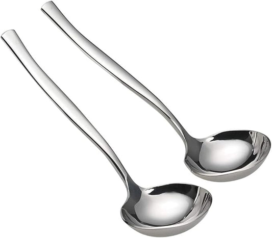 Idotry 2-Piece Stainless Steel Gravy Soup Spoon, Gravy Ladle Soup, Small Ladle