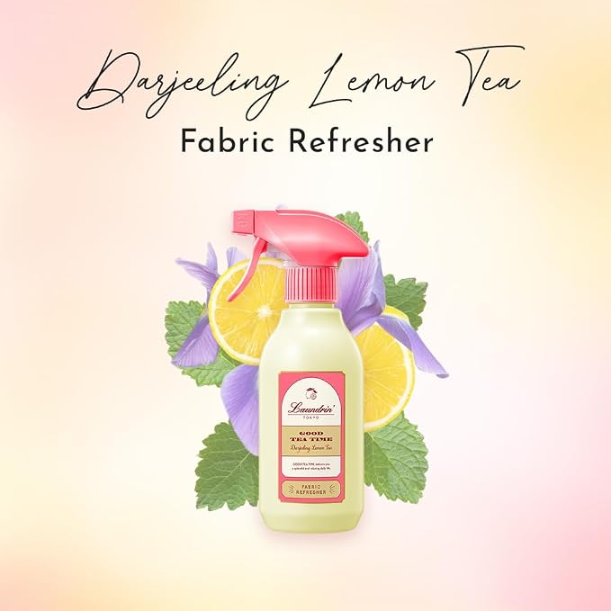 Laundrin Fabric Refresher Spray - Darjeeling Lemon Tea, 300ml | Pet odor eliminator for home, room essentials fabric spray for mattress, curtain, sofa, carpet, furniture & bedding