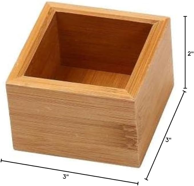 YBM Home Bamboo Drawer Organizer Storage Box for Kitchen Drawer, Junk Drawer, Office, Bedroom, Children Room, Craft, Sewing, and Bathroom, 6 Pack 3x3x2 inch