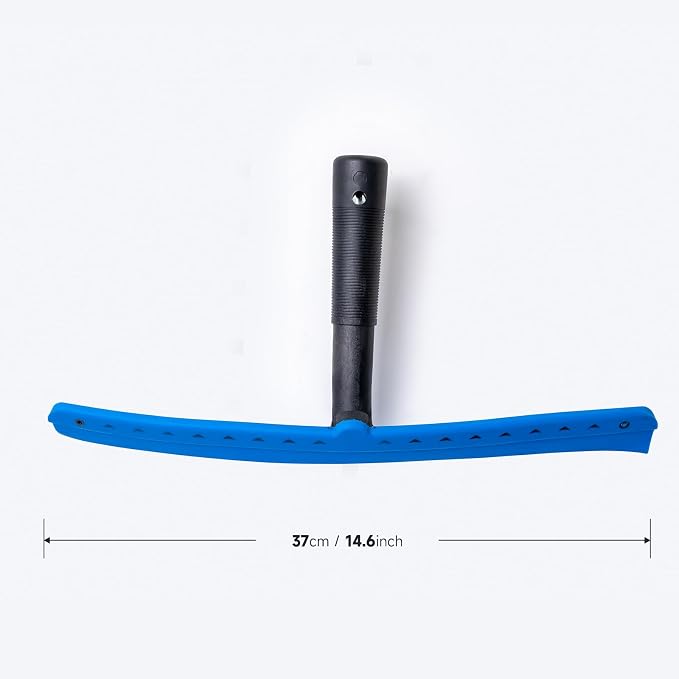 FOSHIO 15 inch Blue Windshield Squeegees, All-Purpose Streak-Free Silicone Squeegee for Window, Bathroom, Glass Shower Doors, Mirror, Car Window