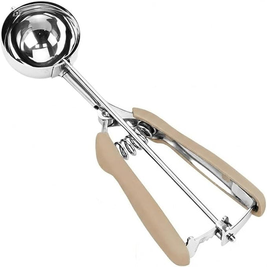 Cookie Scoop, 18/8 Stainless Steel Cookie Scooper, Cookie Scoops for Baking, 3Tbsp/45ml/1.5oz Cookie Dough Scoop, Ice Cream Scooper with Trigger Release (#20 Brown)