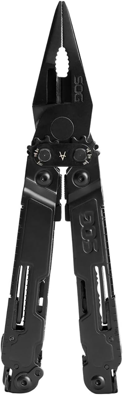 SOG PowerAccess Well-Rounded One-Handed Lightweight Daily Pocketable Stainless Steel Multi-Tool for Backcountry| 18 Tools, Black | 18 Tools, Compound Leverage Pliers, Magnetic 1/4 Hex Bit Driver, 5.9 Overall, 5cr15mov Stainless, 5.9 Oz