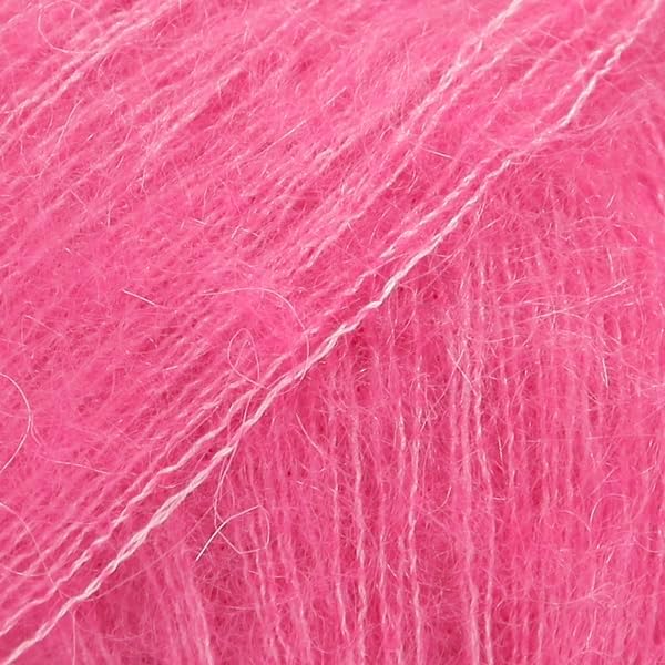 Mohair and Silk Yarn Drops Kid-Silk, 0 or Lace, 2 Ply, 0.9 oz 230 Yards per Ball (13 Pink)