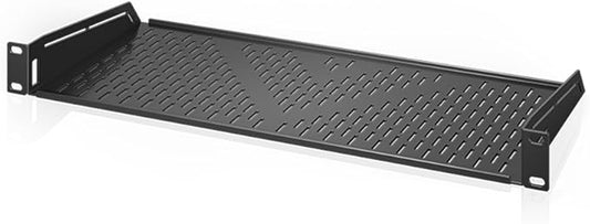 AC Infinity Vented Cantilever 1U Universal Rack Shelf, 8" Deep, for 19" Equipment Racks. Heavy-Duty 2.4mm Cold Rolled Steel, 50lbs Capacity