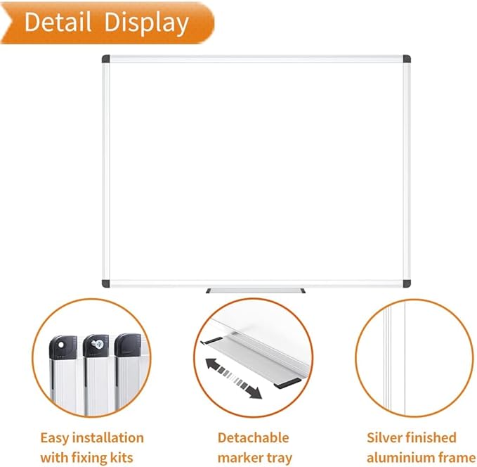 VIZ-PRO Magnetic Whiteboard, 40 x 30 Inches, Dry Erase Board for Wall | Includes 1 Eraser, 2 Markers & 4 Magnets, Aluminum Frame, for School Office and Home