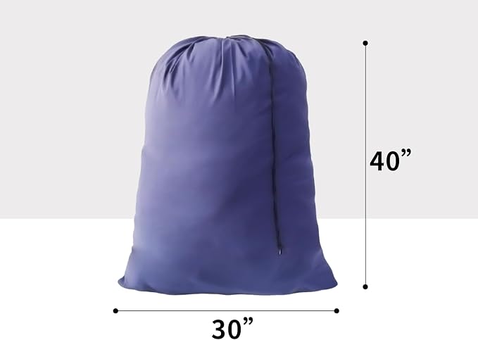 Extra Large Laundry Bag 30"x40" – 12 Pack Blue Drawstring Bags for College, Dorm, Family & Apartment – Heavy Duty Dirty Clothes Storage Set