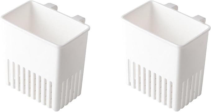 Cutlery Drying Rack - Utensil Drainer | Cutlery Drainer for Sink | Drying Rack Holder | Kitchen Drying Basket | Spoon Knife and Fork Storage Basket | Silverware Holder (White a 2pcs)