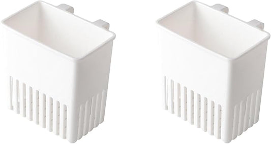 Cutlery Drying Rack - Utensil Drainer | Cutlery Drainer for Sink | Drying Rack Holder | Kitchen Drying Basket | Spoon Knife and Fork Storage Basket | Silverware Holder (White a 2pcs)