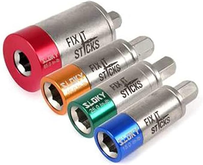Fix It Sticks Zippered Deluxe Case Torque Limiter Kit | Four Pieces, T-Way Spanner, 3/16" Extended Ball End Hex, 65 45 25 15 Inch-Lbs, (FISTLS11-T-EB316)