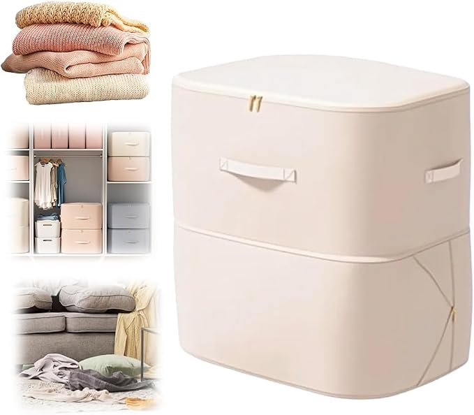 2026 New 3-Layer Ultra Space Saving Self Compression Organizer, Multifunctional Comforter Storage Bag for Comforters, Clothes, Blankets, Home Organization Must Haves (Beige, X-Large)