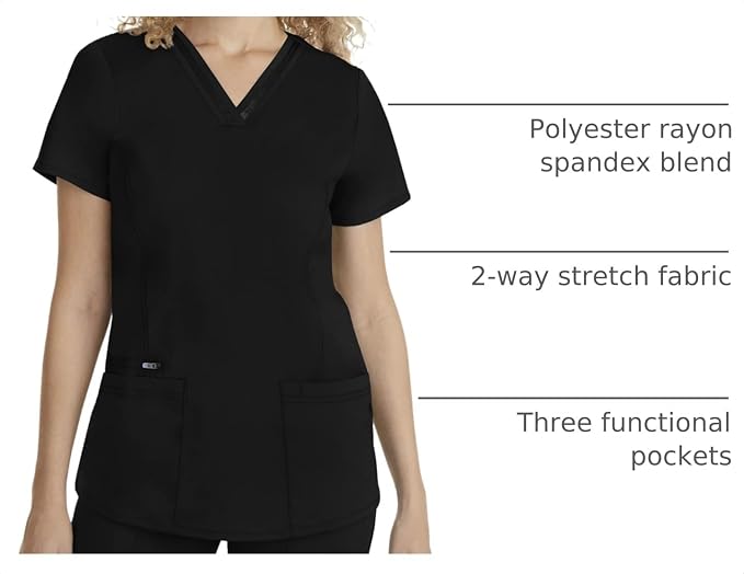 Healing Hands Purple Label Scrub Top for Women with 3 Pockets | Princess Paneling, Secure Zip Pocket, Flattering Modern Fit, Organized Storage, Professional Workwear, Easy Care Fabric