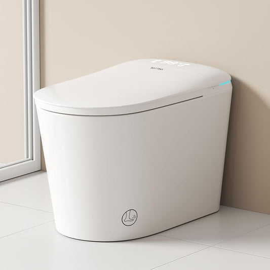Smart Toilet with Bidet Bulit in - Auto Open/Close Lid, ADA Height Heated Seat, Dryer, Night Light, Dual Auto Flush, Foot Sensor Operation, Modern Elongated One-Piece Toilet for Bathrooms