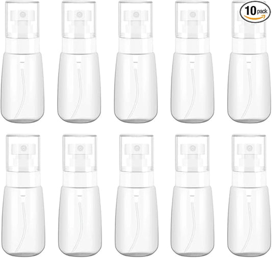 Empty Fine Mist Spray Bottles 2oz Small Travel Perfume Atomizer for Essential oil Perfume Hair Makeup 10 Pack