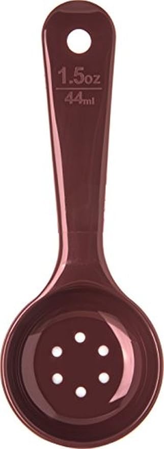 Carlisle FoodService Products 496101 Perforated Short Handle Portion Control Spoon, 1.5 oz, Reddish Brown