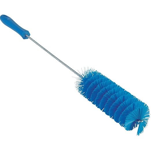 2" W Tube and Valve Brush, Medium, 13 25/64 in L Handle, 5 in L Brush, Blue, 20 in L Overall - 1 Each