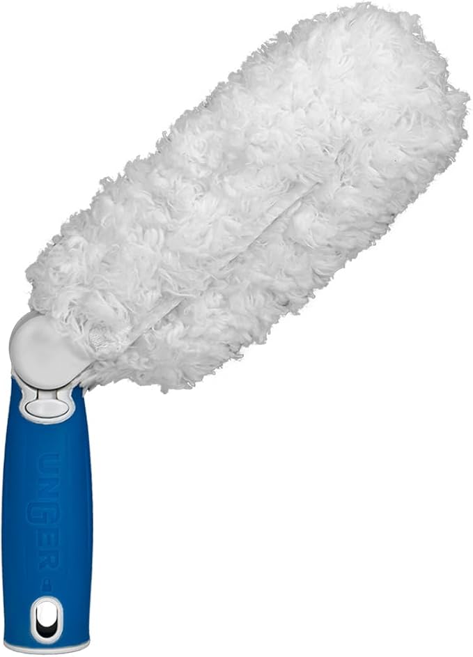Unger Wide Blind Duster – Adjustable Head Blind Cleaner Duster Tool, Household Ceiling Fan Duster for Dust, Pet Dander, Cobwebs