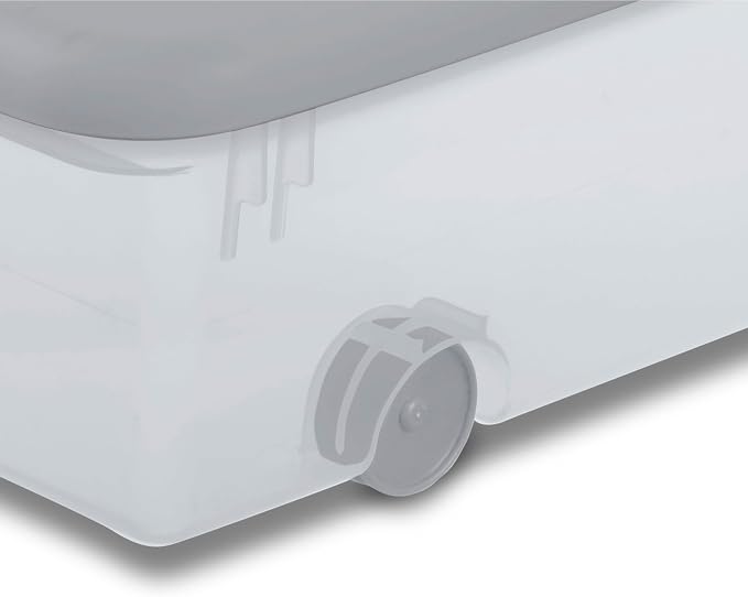 Sterilite Wheeled Latching Box w/Lids for Home & Office, 56 Quart, 4-Pack | Heavy-Duty and Stackable Plastic Containers with Latches for Closet, Cabinet, Bedroom, Bathroom and Dorm Room Organization