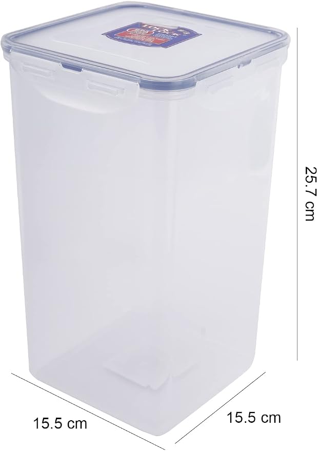LOCK & LOCK Easy Essentials Food lids/Pantry Storage/Airtight containers, BPA Free, Square-16.9 Cup-for Chips, Clear