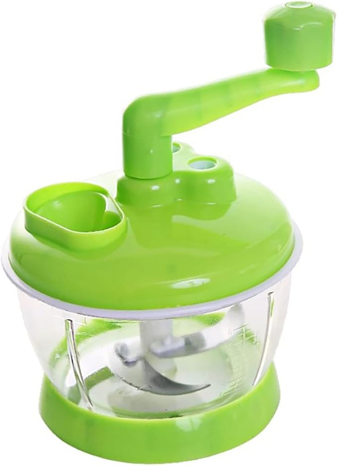 Multi-Functional Manual Food Processor, Hand Crank Food Processor, Mincer Blender with Clear Container for Vegetables Meat Fruits Nuts Herbs Onions