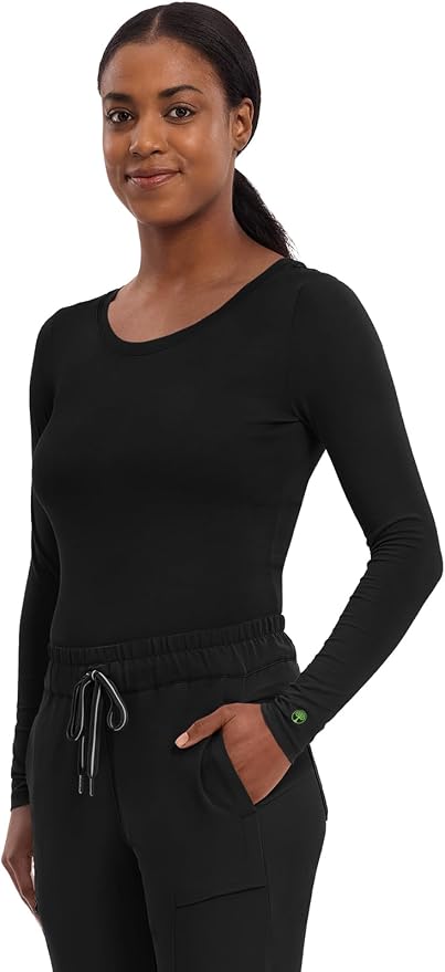 Healing Hands Underscrub Long Sleeve Women Knits Scrub Tops | Soft Cotton Blend Knit, Breathable Stretch Comfort, Machine Wash, Easy Care Fabric, Ideal For Layering Under Scrubs