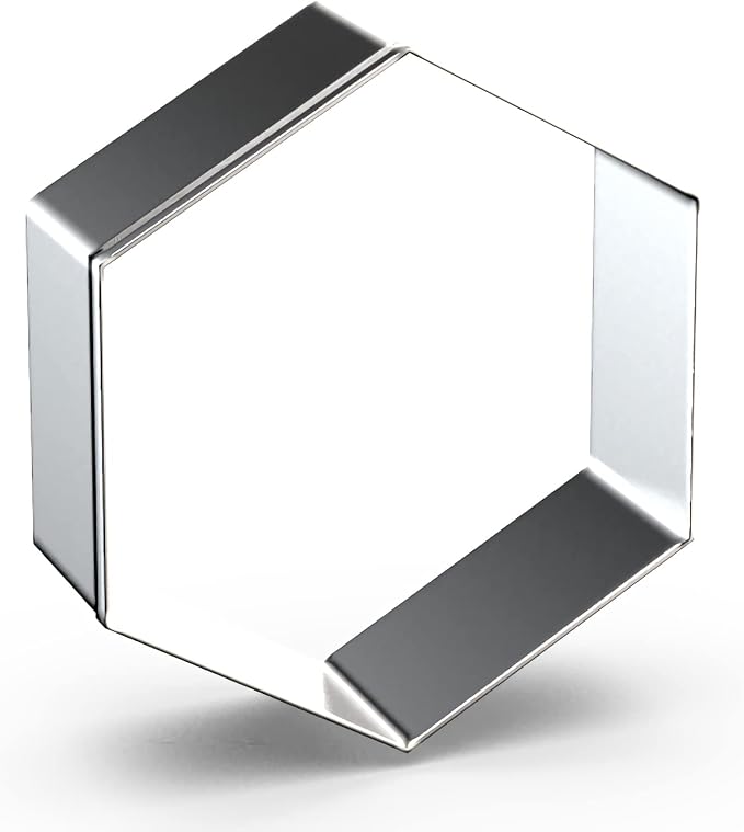 Hexagon Cookie Cutter Set Large - 5 Inch, 4 Inch, 3 Inch, 2 Inch - Honeycomb Geometric Frame Plaque Cookie Cutters Shapes Molds - Stainless Steel