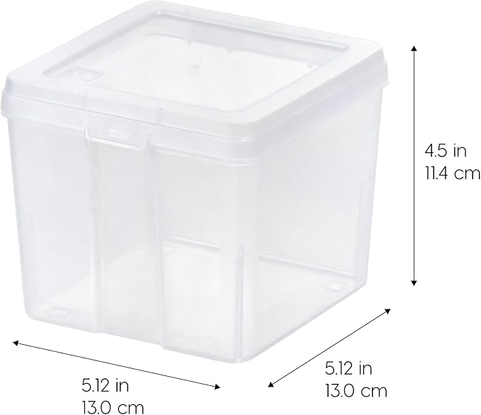 IRIS USA Vertical Storage Bins with Lids |Made in USA| Flip Top Containers for Organizing Pantry, Office, Craft, and Study Supplies - Small (10-Pack)