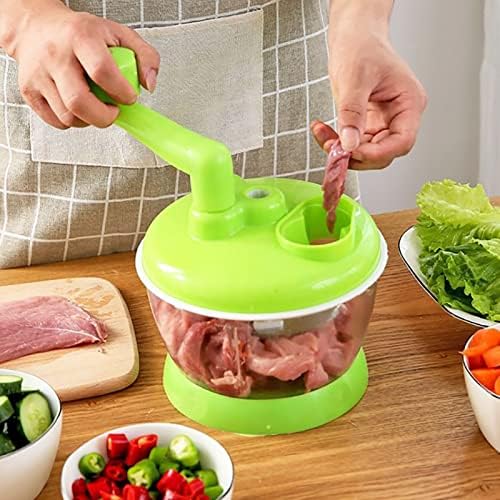Manual Food Processor, Hand Operated Vegetable Chopper, Meat Grinder for Kitchen, Fruits, Onions | Stainless Steel Blade, Compact, Easy to Clean, Vegetable Chopper, Meat Grinder, Simple Operation, Fruits, Onions, Kitchen