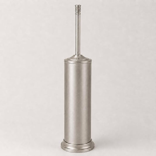 Nickel Toilet Brush and Holder Set，Extra Long Handled Toilet Bowl Brush and Holder，Stainless Steel Heavy Duty Toilet Brush for Bathroom,Deep Cleaning Modern Toilet Cleaner Slip Base